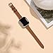 STIROLL Slim Leather Bands Compatible with Apple Watch Band 49mm 46mm 45mm 44mm 42mm(Series 3 2 1), Top Grain Leather Watch Thin Wristband for iWatch Ultra SE Series 11 10 9 8 7 6 5 4(Brown Silver)