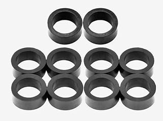 JTS Steamer Rubber Washer Gaskets, 5/8" ID x 3/8" Thick, Set of 10, for Boiler Sight Glass Gauge Seals