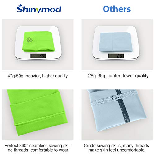 Arm Sleeves for Men & Women SHINYMOD UV Sun Protection Compression Warmer Cover (White+Black+Beige+Navy+Neon Green)