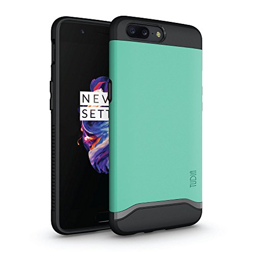 TUDIA OnePlus 5 Case, Slim-Fit Heavy Duty [Merge] Extreme Protection/Rugged but Slim Dual Layer Case for OnePlus 5 (Mint)