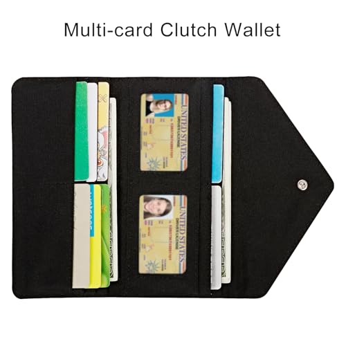HAWEE Card Wallet for Women Envelope Style, Ultra Slim Credit Card Case with Coin Pocket, 2 ID Window, Magenta Maple — view 2
