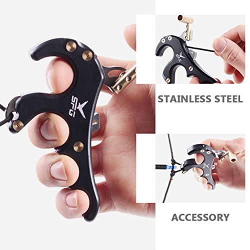 Besportble Ar Accessories Right Protector Fitting Left& Metal Trigger Guard Recurve Part Hand Archery Aid Thumb Accessory Bow Releaser Finger Compound Release For Adjustable Shooters ° Black #TOP3