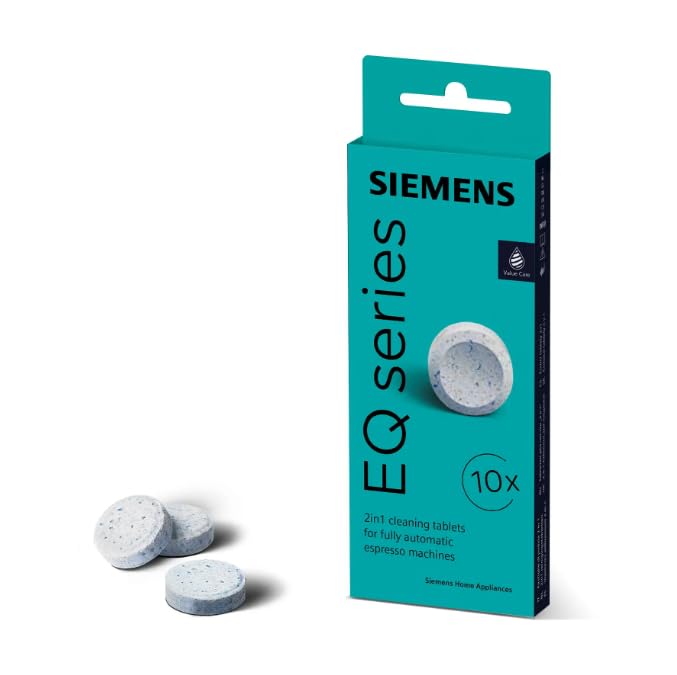 Siemens pastilles de nettoyage, pour machines à café tout automatiques, éliminent les résidus de café, compatibles avec les machines de la gamme EQ, 3 pastilles, TZ80001A/B/C/B/C