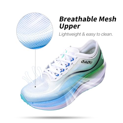 Image of Carbon Plate Marathon Running Racing Shoes Men Stable Support Shock-Relief Ultra-Light TPU Outsole Rebound Sneakers