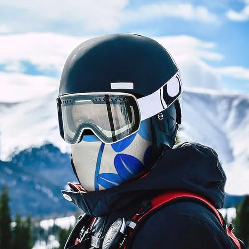 Balaclava para hombre y mujer, máscara para esquí con diseño de flores azules acuarela y margaritas, cubreboca completo para ciclismo miniatura 5