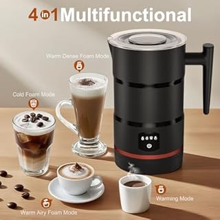 Milk Frother, Milk Frother Electric, Coffee Frother, Frother, Milk Steamer, Hot Chocolate Maker, Milk frothers, Velvetiser (Black)