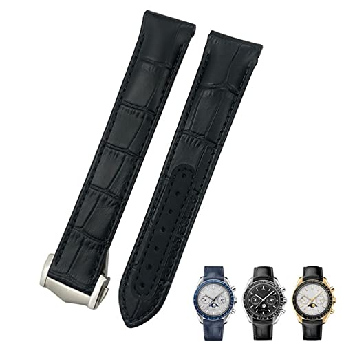 Bracelet montre cuir vachette PURYN bout incurvé premium pour Omega Seamaster 300 AT150