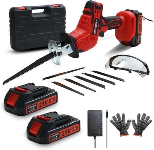 レシプロソー 電動ノコギリ 電動工具 ノコギリ 2個バッテリ 無段変速...