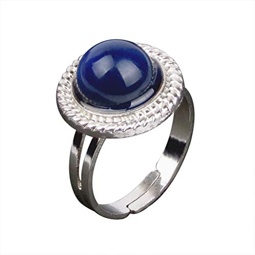 2 PCS Oval Mood Ring Retro Style Adjustable Finger Ring For lovers Friends-One size fits all4