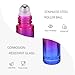 JIUWU 5ml Rose-Blue Gradient Glass Stainless Ball Roller Bottles Essential Oils/Perfume/Aromatherapy/Organic Beauty Vials Container with Silver Cap, Pack of 10