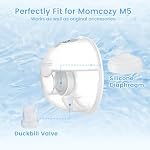 Hranio 12PCS Breast Pump Parts, Duckbill Valves Compatible with Momcozy m5 Replacement Parts Momcozy Breast Pump Accessories Mom Cozy m5 Replacement Parts 8PCS Duckbill Valves 4PCS Silicone Diaphragm