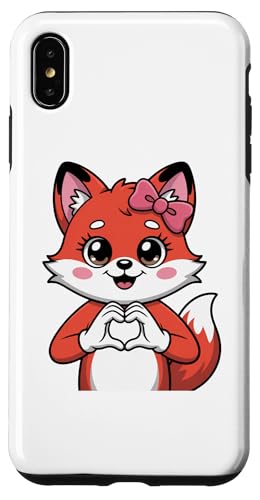 Cute Red Fox Coquette Bow Retro Red Fox Kids Girls �X�}�z�P�[�X iPhone XS Max �p