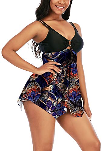 image for Bldaxn Womens Athletic Two Piece Swimsuits Tummy Control Swimsuit for 