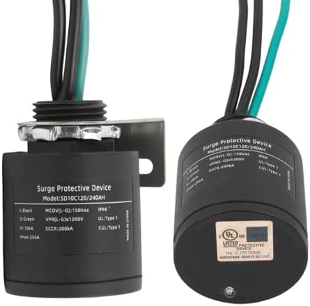 WeCooper 120/240VAC Universal HVAC Surge Protective Device,Type 1 SPD,25KA,IP66,SCCR 200KA,TFMV Technology,1-Phase,3-Wire, UL1449 4th,Ultimate Comprehensive Surge Protection