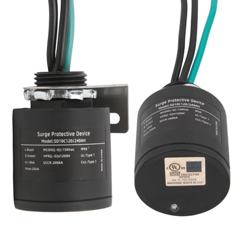 WeCooper 120/240VAC Universal HVAC Surge Protective Device,Type 1 SPD,25KA,IP66,SCCR 200KA,TFMV