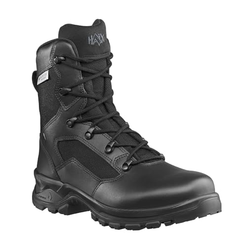 HAIX Trooper GTX High Side Zip Waterproof Law Enforcement Leather Duty Boots with Antislip Outersole and Cushioned Insole