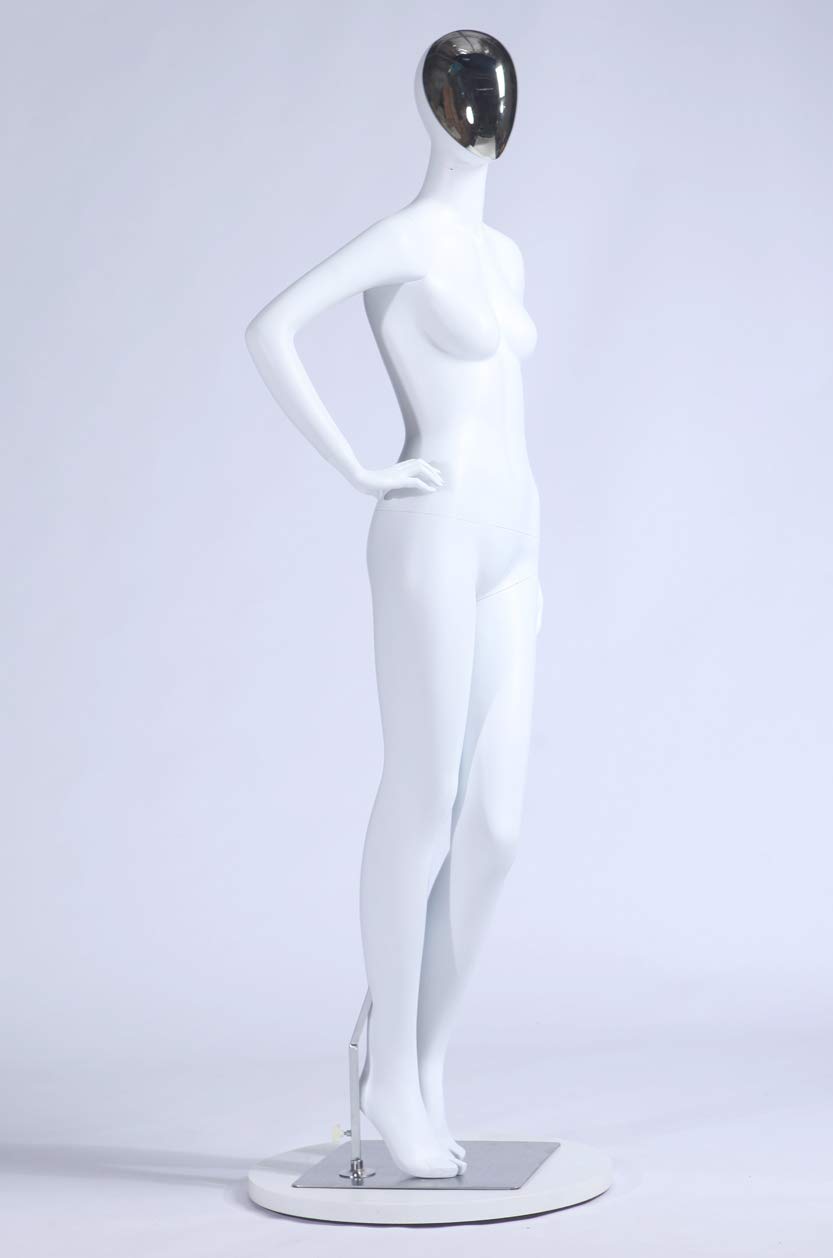 KS-226 Frau schöne abstrakte weiß Matt lackierte Schaufensterpuppe Galvanik Kopf und Hände Neu Männliche Weiblich (KS-226 Frau stehend)