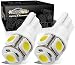 Partsam 2PCS White T10 168 194 2825 5-5050-SMD License Plate LED Lights Lamp Bulbs