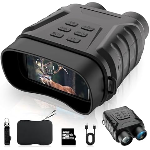 Night Vision Goggles, 4K Night Vision Binoculars Gift for Men Adult, 3" Large Screen, 8X Digital Zoom, Adjustable IR Light, Viewing up to 650FT in Total Darkness, 32GB Card for Camping, Hunting Cover