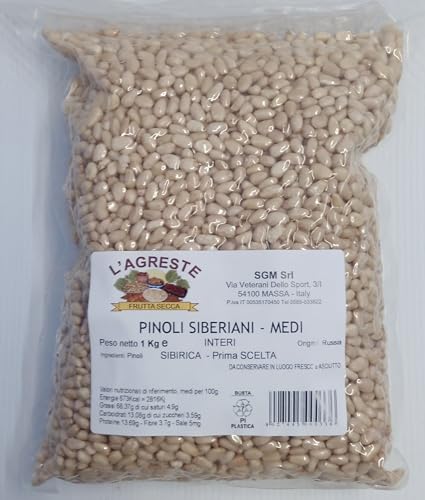 L'AGRESTE - PINOLI SIBIRICA SELVAGGI SIBERIANI - RUSSIA - PRIMA SCELTA. Confezione sottovuoto da 1 Kg