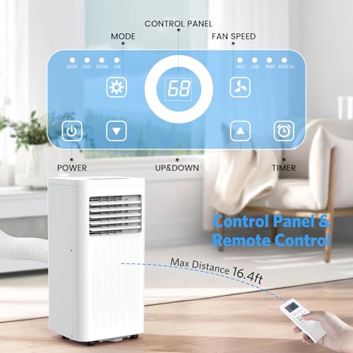 Electactic 10000 BTUs Portable Air Conditioners with cooling/dehumidification/fan/sleep mode,4-IN-1 Portable AC with 24H Timer & Remote Control & Window Kit - Image 5