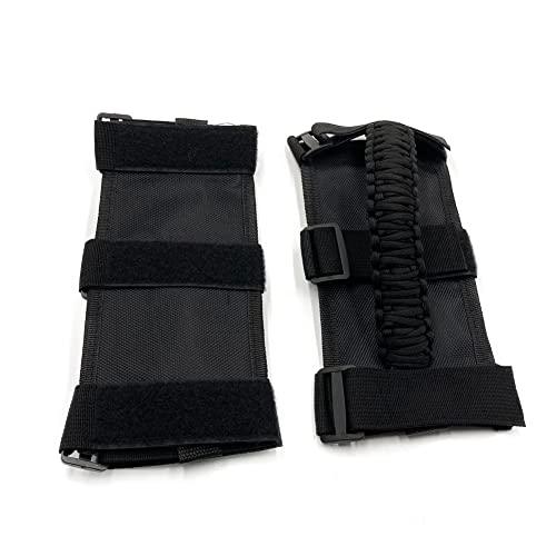 2Pcs Utv Atv Roll Bar Grab Handle Replacement For Cfmoto Polaris Rzr,Can Am,Gator,Kawasaki,Hisun Massimo Axis,Coleman,Yamaha Rhino And Yxz Jk Tj Jl Cj Yj Jt Fits 1.5 To 3 Inches Roll Cage Bars(Black #TOP7