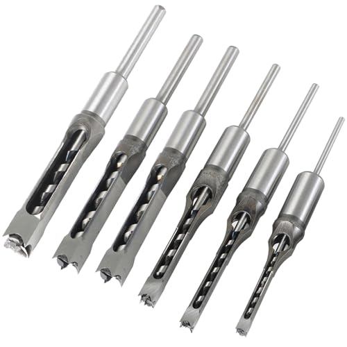Juego de 6 brocas cuadradas para madera 1/4 a 5/8 pulg miniatura 1