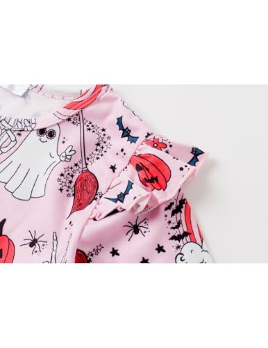 Image of Yekaty Girls Clothes Ruffle Shoulder High Low Hem Long Sleeve Top and Floral Pants 2 Piece Fall Outfits Clothing Set