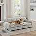 BKNROIHB Soft and Comfortable Dog Sofa Bed for Big and Oversized Dogs - Durable Elevated Pet Bed with Modern Linen Fabric(Beige)