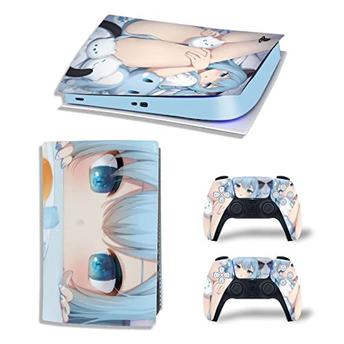 �ی� For PS5 Skin Disc Edition Anime Console And Controller Vinyl Cover Skins Wraps For Version(95339) �C�A�Ȃ��A�c�����Ȃ�(4)