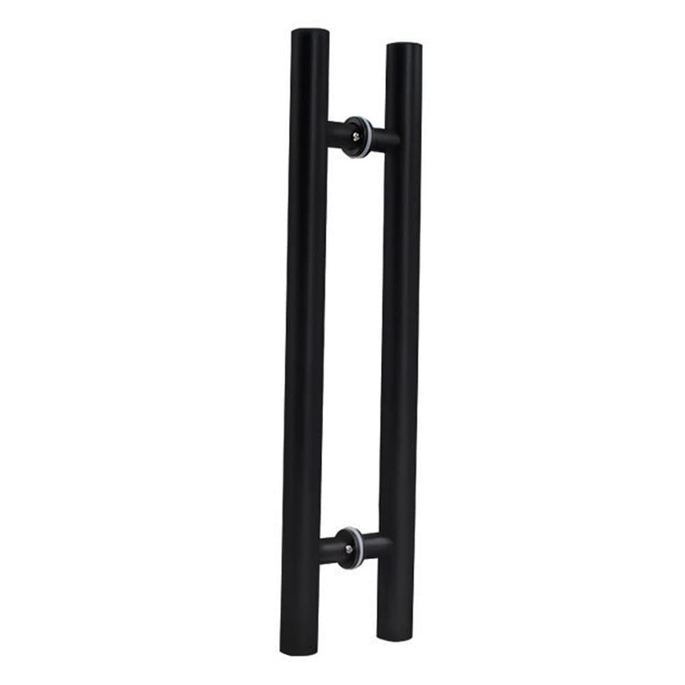 Poignée de porte en verre noir robuste anti-empreinte inox