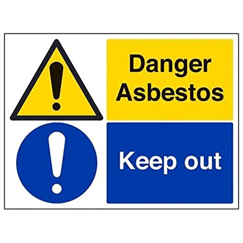 V Safety Danger Asbestos Keep Out Warning Sign - 400mm x 300mm - 2mm Rigid Plastic