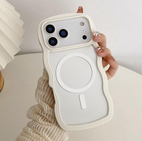 Coque iPhone 17 Pro Max esthétique à vagues pour femmes et filles style épuré
