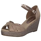 Beige Tommy Hilfiger Damen Sandaletten Iconic Elba Metallic Canvas Sandale FW0FW04079/932 beige 625347
