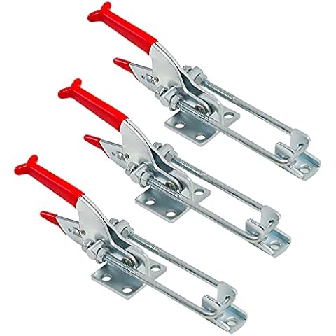 3-Pack 2000lbs Capacity Heavy Duty Toggle Clamps Adjustable Latch U Bolt Self-lock Toggle Latch,Tire Carrier Latch(431).Pull Latch & Draw Latch for Trailer Latch,Lid Latch,Metal Door latches Hardware. Cover