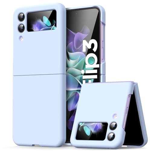 Coque Galaxy Z Flip 3 5G bleu azur rigide mince protection ecran pliable 2021 anti-rayure