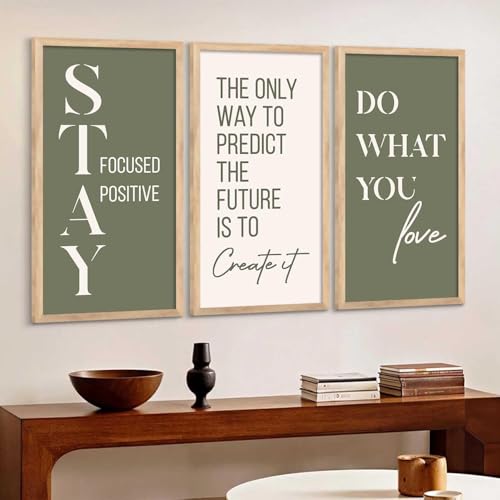 Image of kotart - Quotes Wall Decor Paintings | Quotes Wall Decor Poster With Frames | Wall Hanging Paintings For Office Living Room Bedroom | Motivational Quotes Poster With Frame Set of 3 (13x25 inch, F)