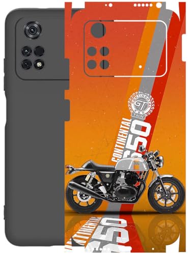Image of AtOdds - Full Body Back Screen Guard Protector Film - Lamination Wrap Skin Sticker Compatible with Poco M4 PRO (4G) | Scratchproof Matte Finish (Bullet)