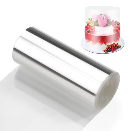 Zocipro Acetato Repostería 10cm x 10m, Rollo de Acetato Transparente para Hornear Pasteles, Pastel de Mousse de Chocolate, Decoración de Pasteles