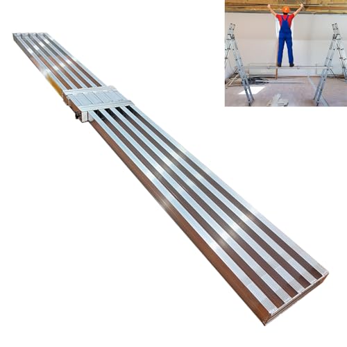 DRFGNF Andamio Extensible con Plataforma de Trabajo - Construcción Robusta de Aluminio para Pintar techos y Paredes, Incluye travesaño para Escalera