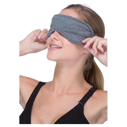 Cottonique Hypoallergenic Sleep Eye Mask Made from 100% Organic Cotton (Melange Grey, Free Size) Cover