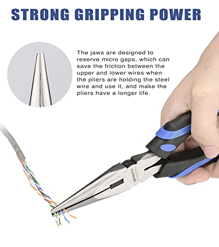Urasisto 6-Inch Long Needle-Nose Side Cutting Pliers With Heavy Duty Nickel Chromium Steel Construction thumb #1