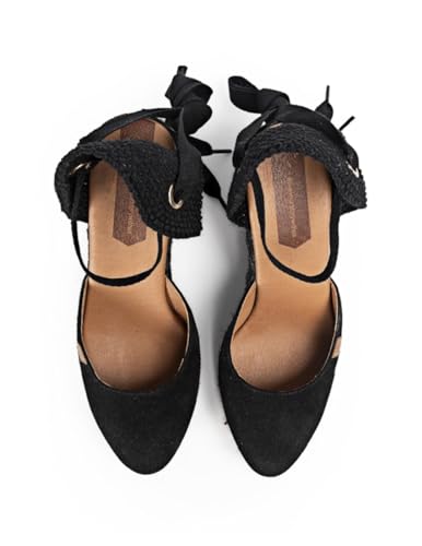 Espadrilles Malvinas noires eviter pieds chauds avec semelle corde - 3