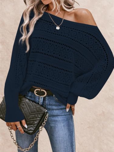Image of Cakulo Womens Off Shoulder Oversized Pullover Knit Sweater
