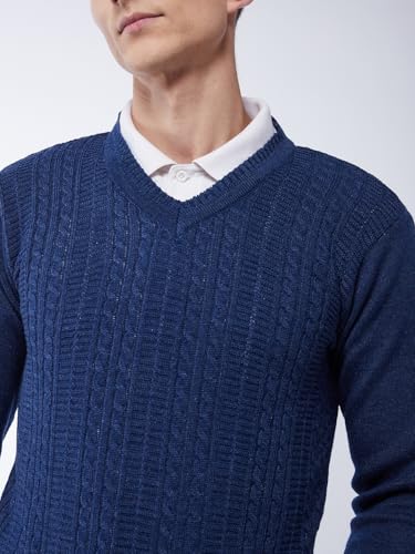 Image of Pivl Men's V Neck Winter Solid Sweater - Warmth and Style for The Season