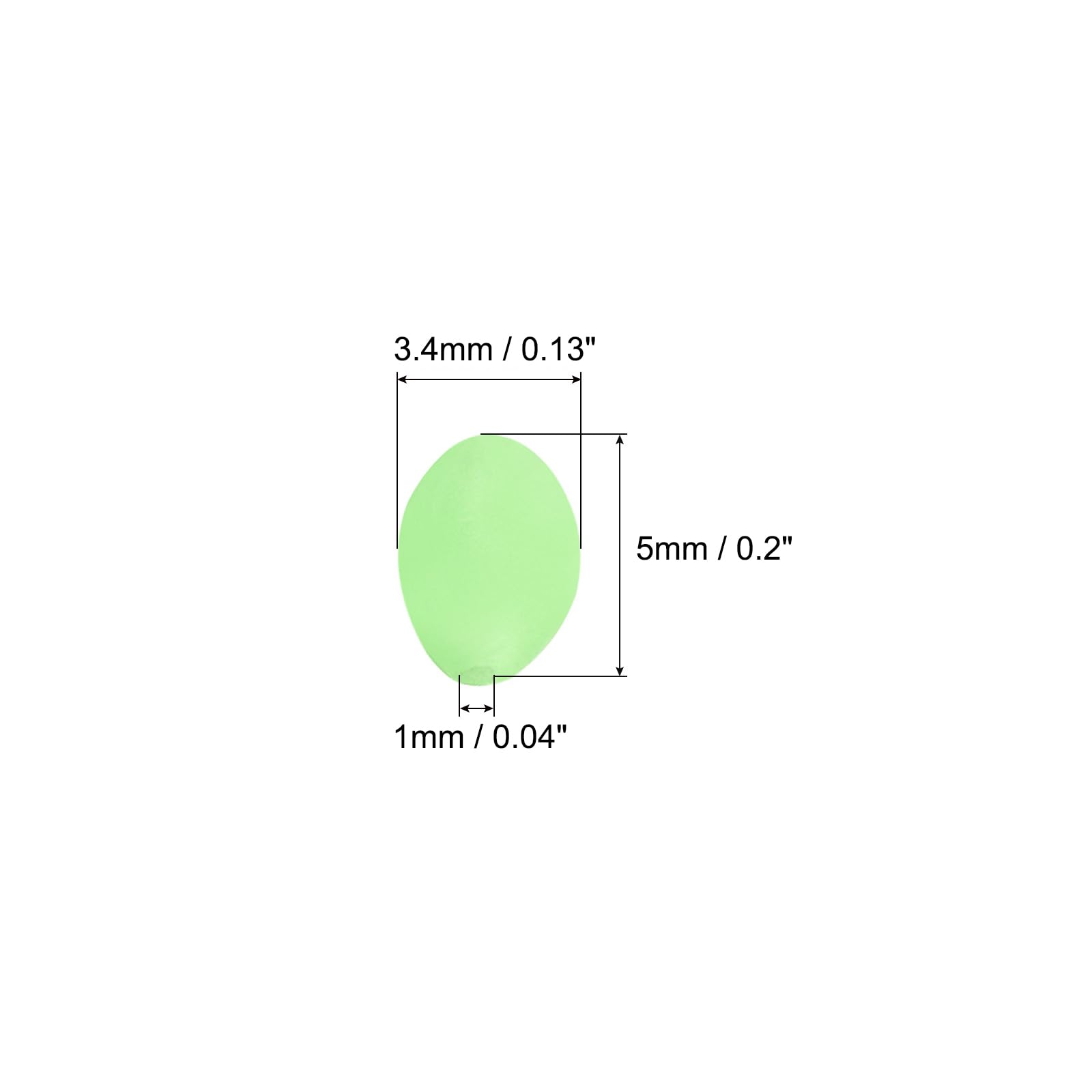 PATIKIL Luminous Fishing Beads Glow in The Dark 3.4mm, 100 Pieces Hard Plastic Lure Rigging Beads Round for Catfish Punch Bait Rigs Freshwater Saltwater, Green