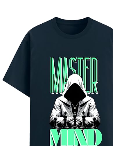 Image of Mastermind Printed T-Shirt for Men | 180 GSM Cotton Blend Men's Tshirt | Regular Fit Half Sleeve Round Neck Printed t-Shirt | Graphic T-Shirt for Men
