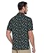 ZITY Men's Golf Shirts Short Sleeve Moisture Wicking Performance Print Patterns Casual Collared Golf Polo Shirt for Men Blackish Green