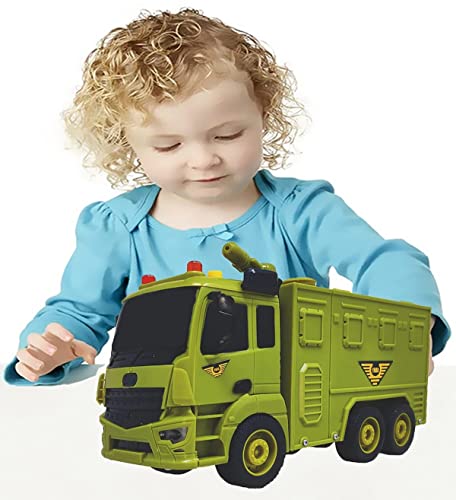 Image of SHIPEASE Friction Powered Rescue Squad Army Truck Toy for Kids Boys Girls Pull Back Construction Vehicle Military Truck with Light Music (Multicolor)