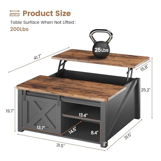 SEDETA Lift Top Coffee Table with Storage
